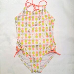Pineaple Cinch-Tie One-Piece Swimsuit for Girls Size L (10-12)